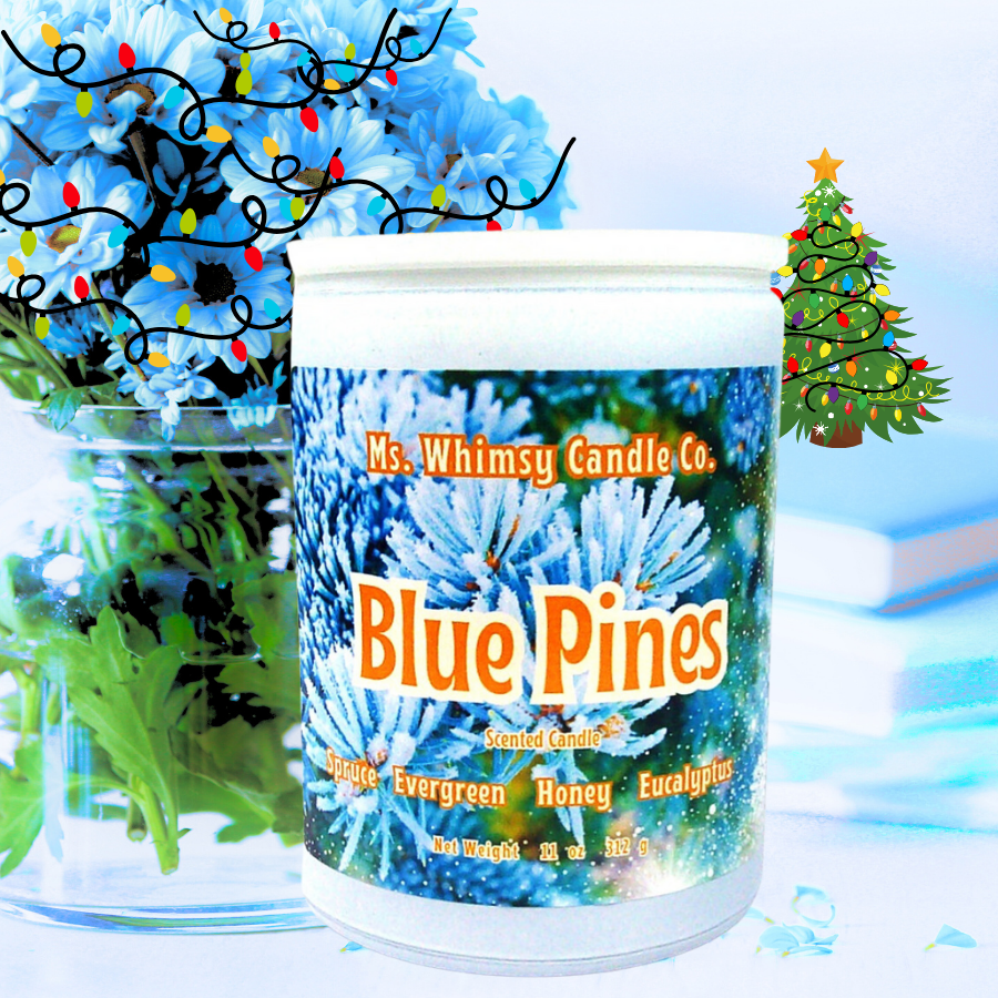 Blue Pines | Spruce, Evergreen, & Spiced Honey | 12 oz Scented Candle | Earthy & Warm | Winter Fragrance