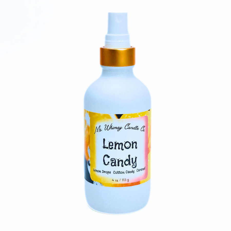 Lemon Candy | Pink Cotton Candy, Lemon Drops, & Caramel | 4 oz Room & Linen Spray |Sweet & Airy | Fine Mist