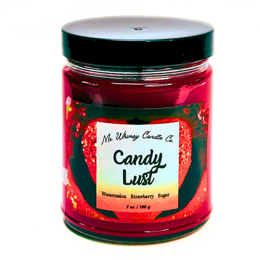Candy Lust | Watermelon, Strawberry, & Cotton Candy Sugar 9 oz Scented Candle | Sweet & Fruity