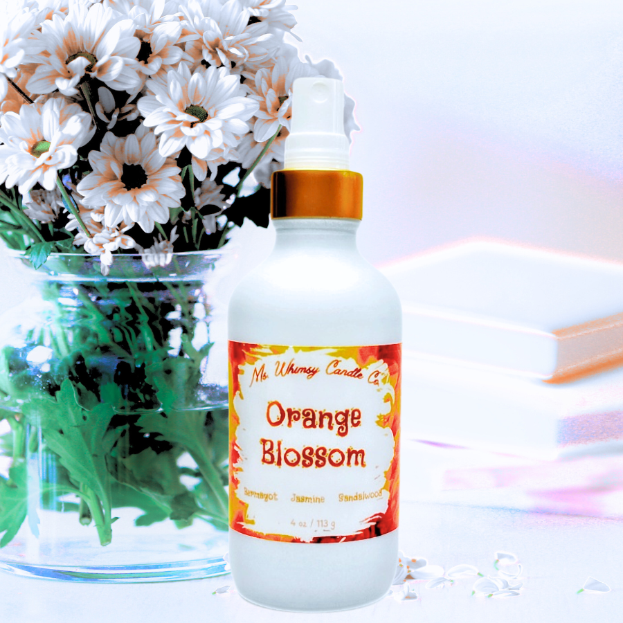 Orange Blossom | Bergamot, Sandalwood , & Jasmine 4 oz Room & Linen Spray | Floral & Woodsy