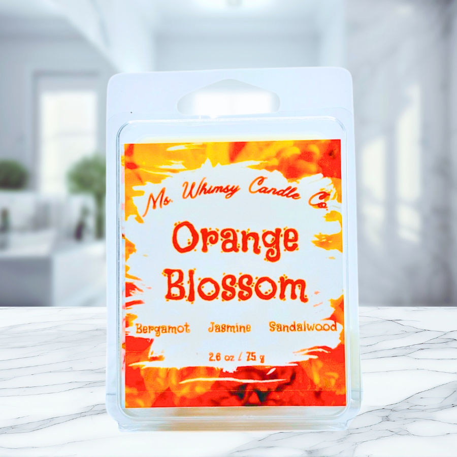 Orange Blossom | Bergamot, Sandalwood , & Jasmine Scented Wax Melt | Floral & Woodsy