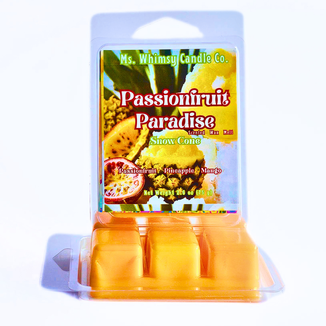 Passionfruit Paradise Snow Cone | Passionfruit, Pineapple, & Mango Scented Wax Melt | Fruity & Tropical