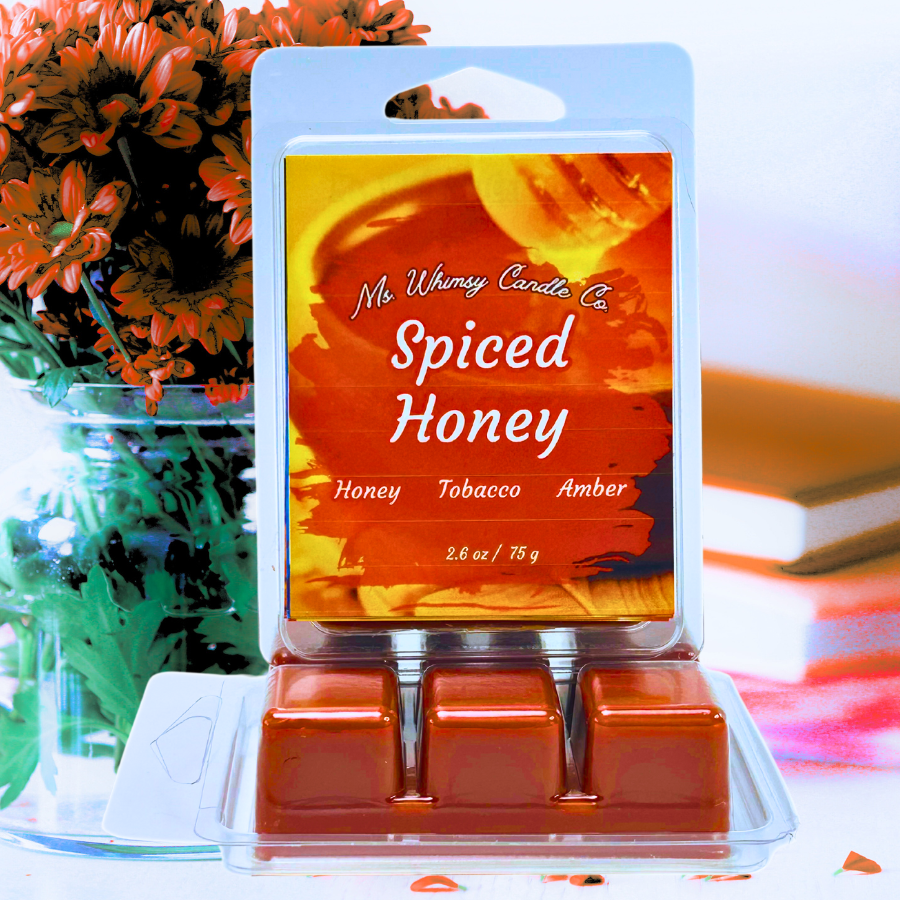 Spiced Honey | Spiced Honey, Tobacco Leaves, & Dark Musk Scented Wax Melt | Warm & Woodsy