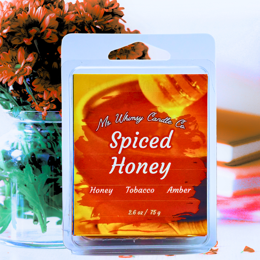 Spiced Honey | Spiced Honey, Tobacco Leaves, & Dark Musk Scented Wax Melt | Warm & Woodsy