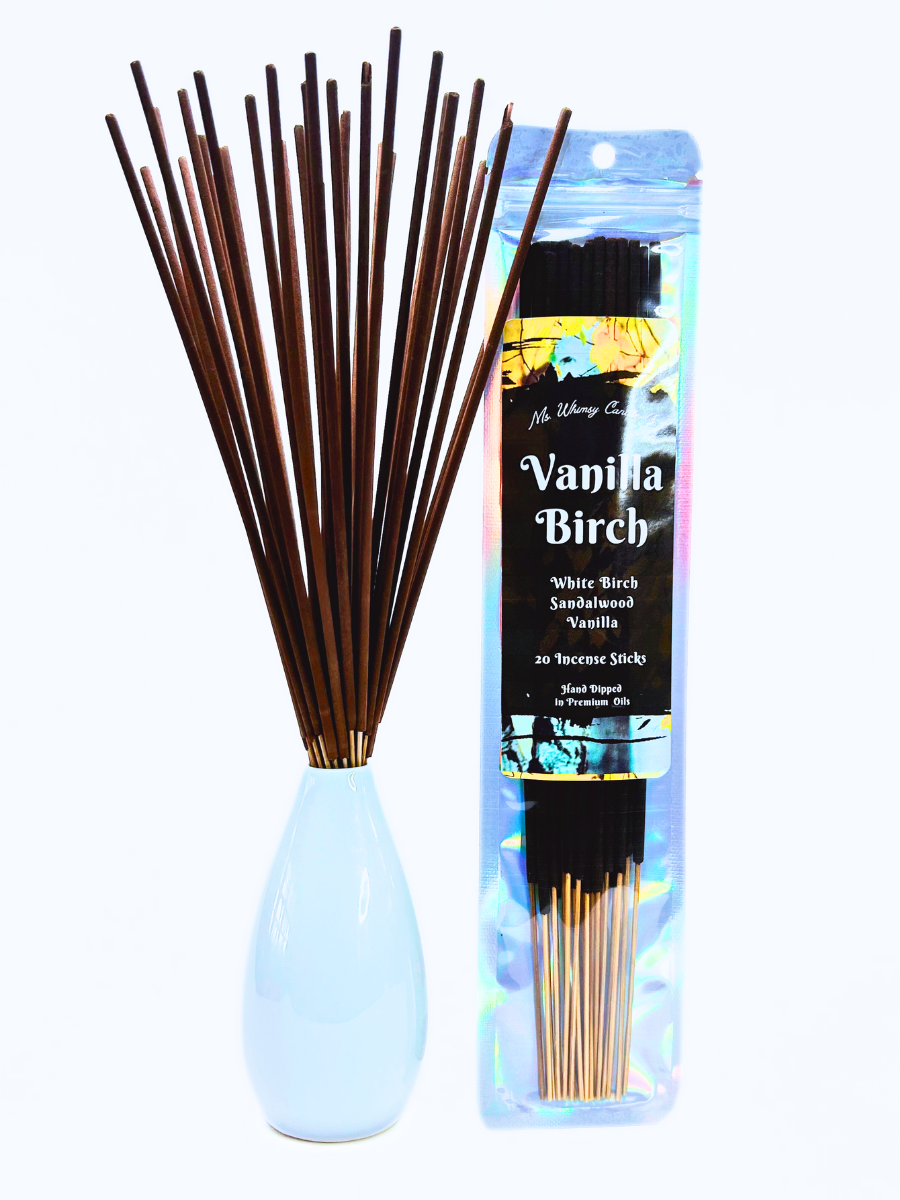 Vanilla Birch Incense Sticks | White Birch, Vanilla, & Sandalwood | Vanilla & Woodsy | Highly Fragrant | Low Smoke | Clean Burn