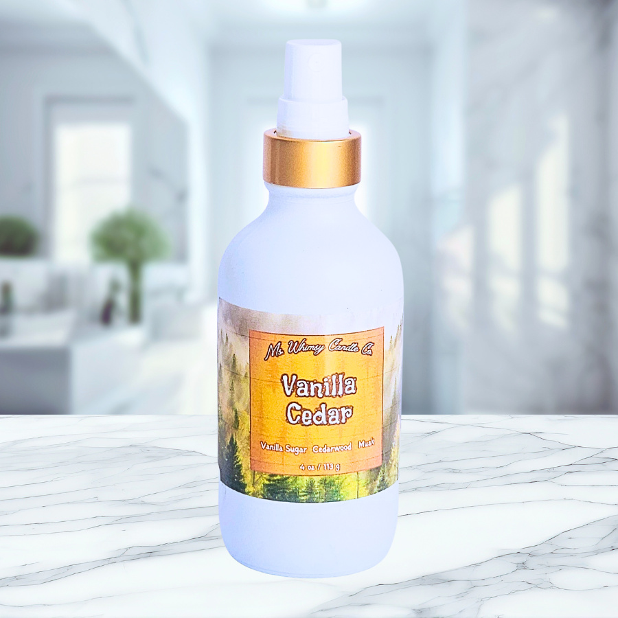 Vanilla Cedar | Vanilla Sugar & Cedarwood |4 oz Room & Linen Spray | Sweet & Woody | Fine Mist | Cozy Fall Aroma