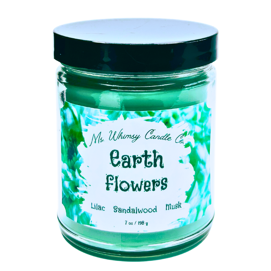 Earth Flowers | Lilac, Sandalwood, & Sweet Musk 9 oz Scented Candle | Fresh Sweet Floral