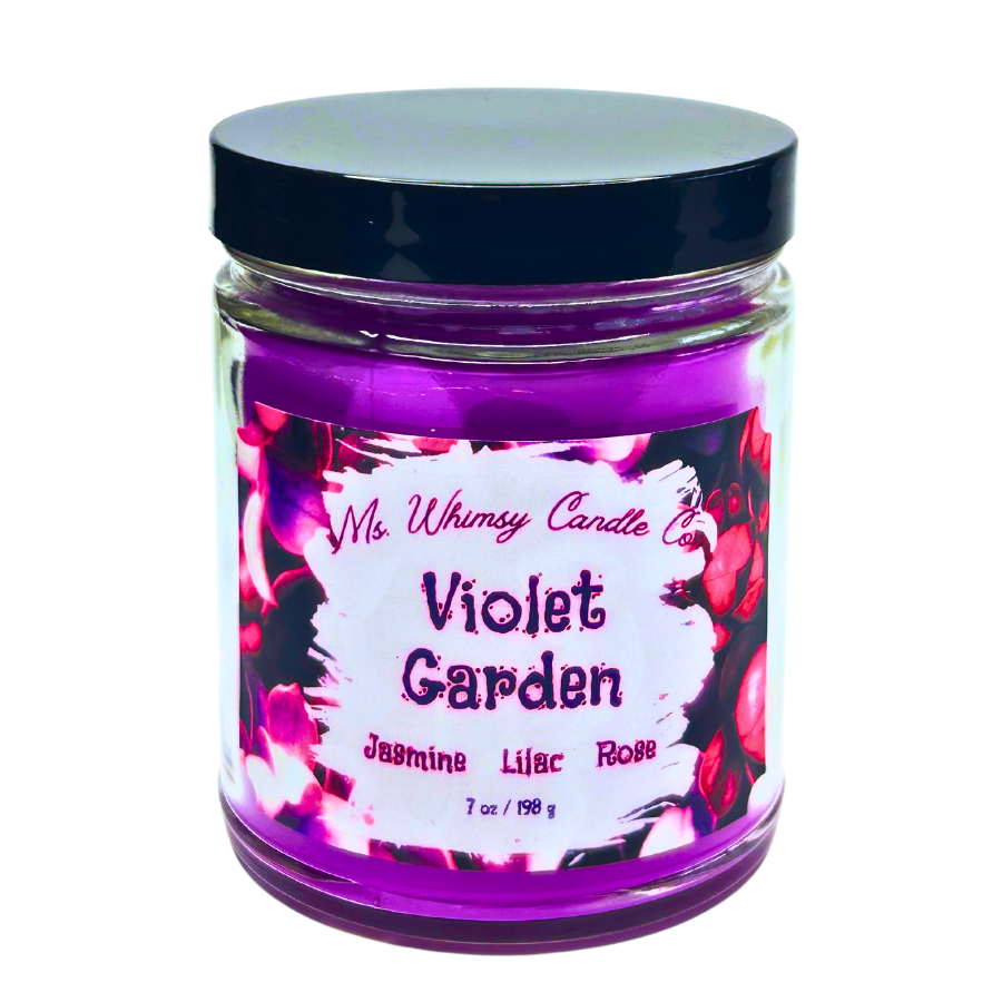 Violet Garden | Jasmin, Lilac, & Rose 9 oz Scented Candle | Floral