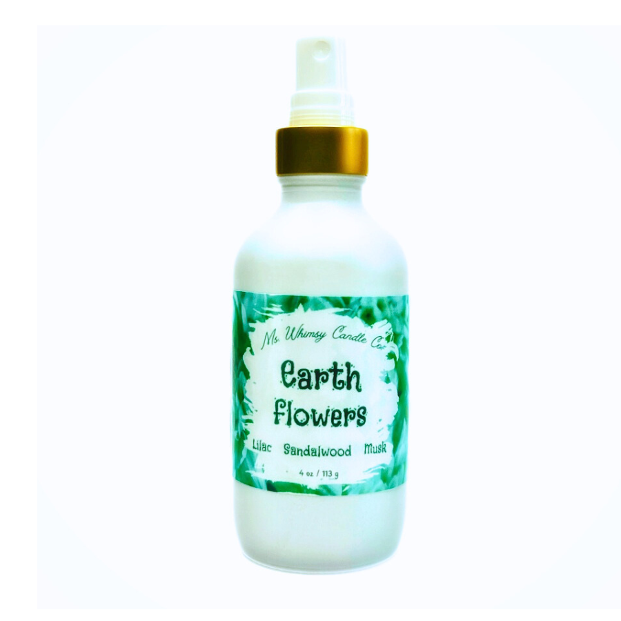 Earth Flowers | Lilac, Sandalwood, & Sweet Musk 4 oz Room & Linen Spray | Fresh Sweet Floral