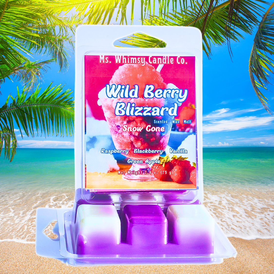 Wild Berry Blizzard Snow Cone| Mixed Berry, Green Apple, & Vanilla Scented Wax Melt | Fruity & Crisp