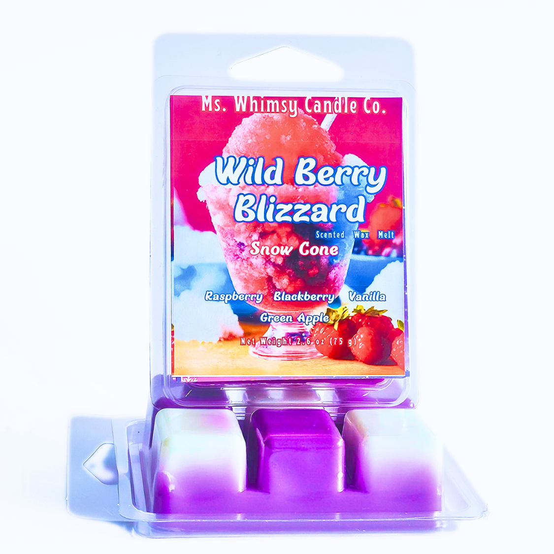 Wild Berry Blizzard Snow Cone| Mixed Berry, Green Apple, & Vanilla Scented Wax Melt | Fruity & Crisp