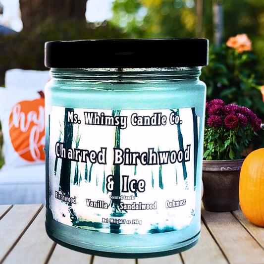 Charred Birchwood & Ice | Birch & Vanilla 9 oz Scented Candle | Earthy Woods & Sweet Vanilla | Cozy Fall Aroma