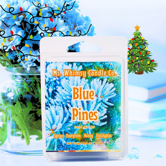 Blue Pines | Spruce, Evergreen, & Spiced Honey Scented Wax Melt | Earthy & Warm | Winter Fragrance