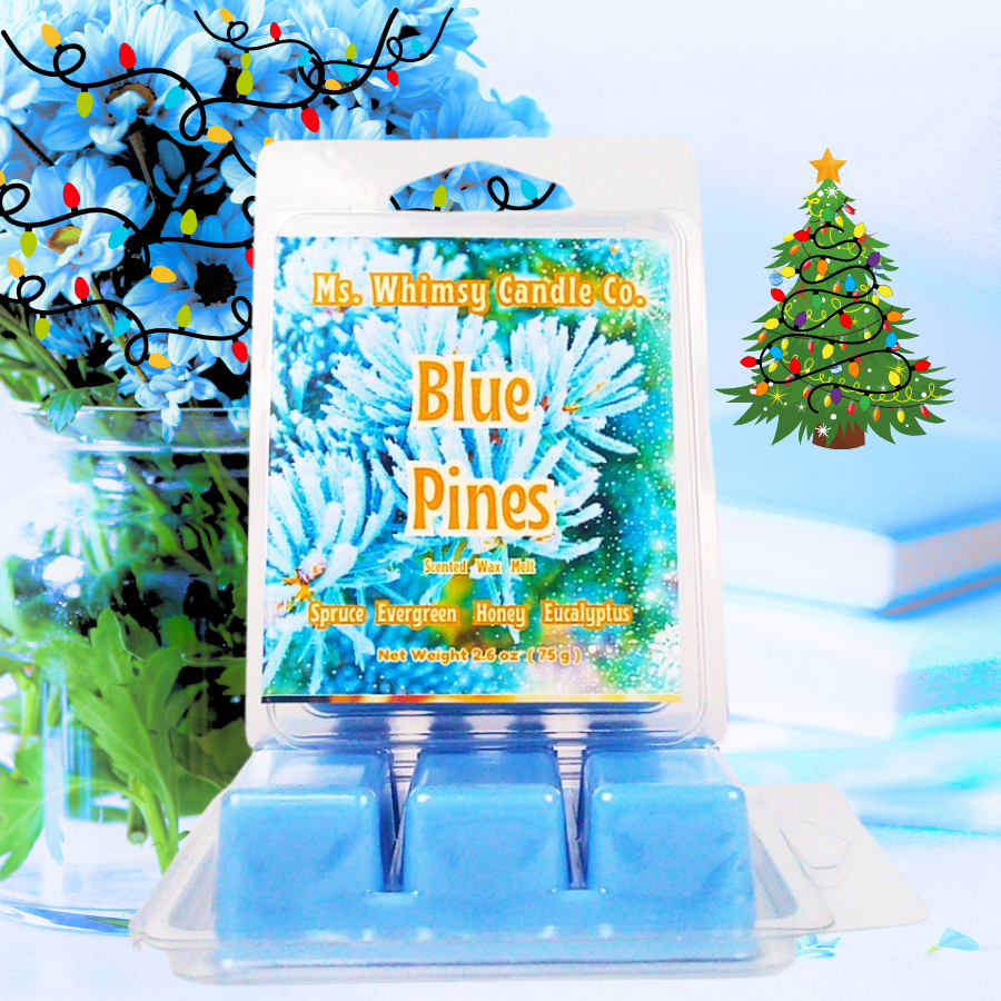 Blue Pines | Spruce, Evergreen, & Spiced Honey Scented Wax Melt | Earthy & Warm | Winter Fragrance