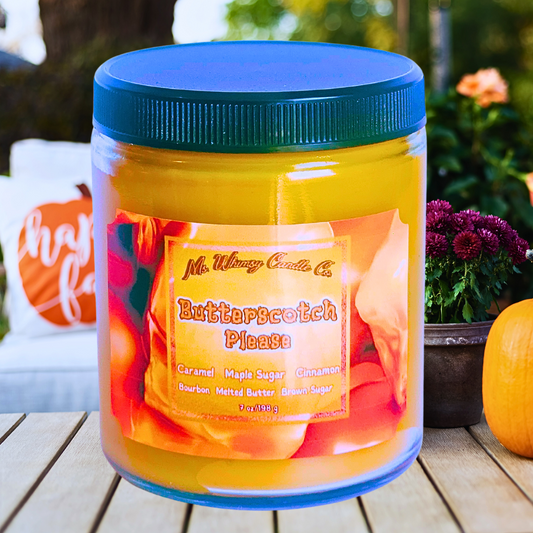 Butterscotch Please | Caramel  Maple Sugar  Cinnamon |  9 oz Scented Candle | Sweet  Buttery  Woody | Cozy Fall Aroma