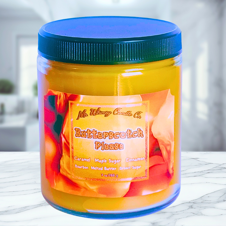 Butterscotch Please | Caramel  Maple Sugar  Cinnamon |  9 oz Scented Candle | Sweet  Buttery  Woody | Cozy Fall Aroma