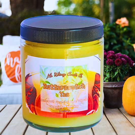 Butterscotch Tea | White Tea  Caramel  Lemon  Ginger |  9 oz Scented Candle | Sweet Buttery Fresh | Cozy Fall Aroma