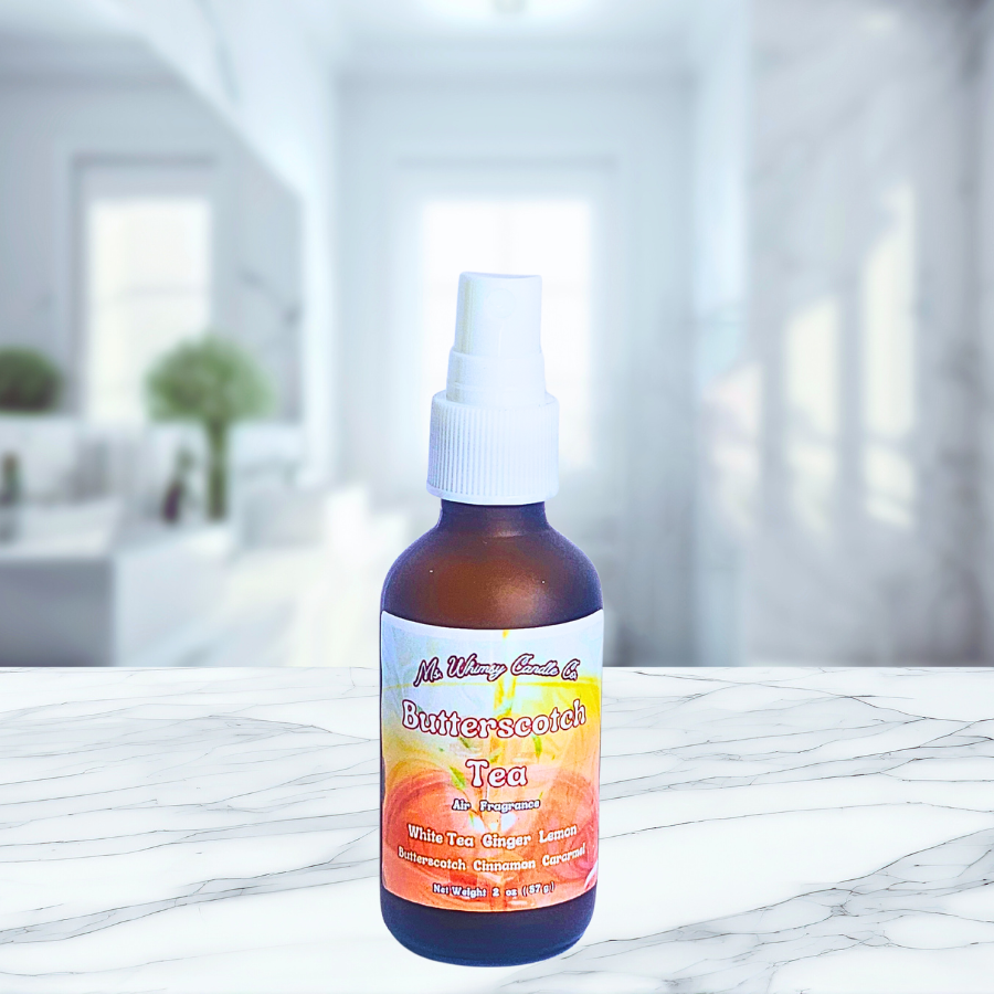 Butterscotch Tea  2 oz Room & Linen Spray  White Tea  Caramel  Lemon  Ginger |  Sweet Buttery Fresh | Cozy Fall Aroma