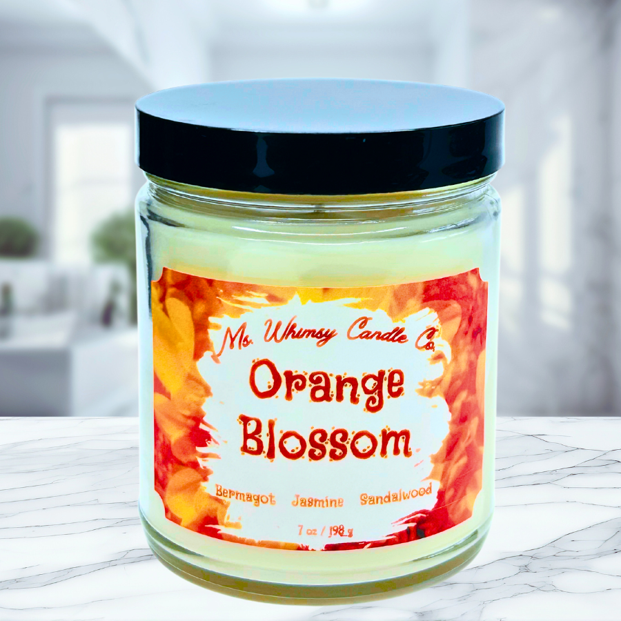 Orange Blossom | Bergamot, Sandalwood , & Jasmine 9 oz Scented Candle | Floral & Woodsy