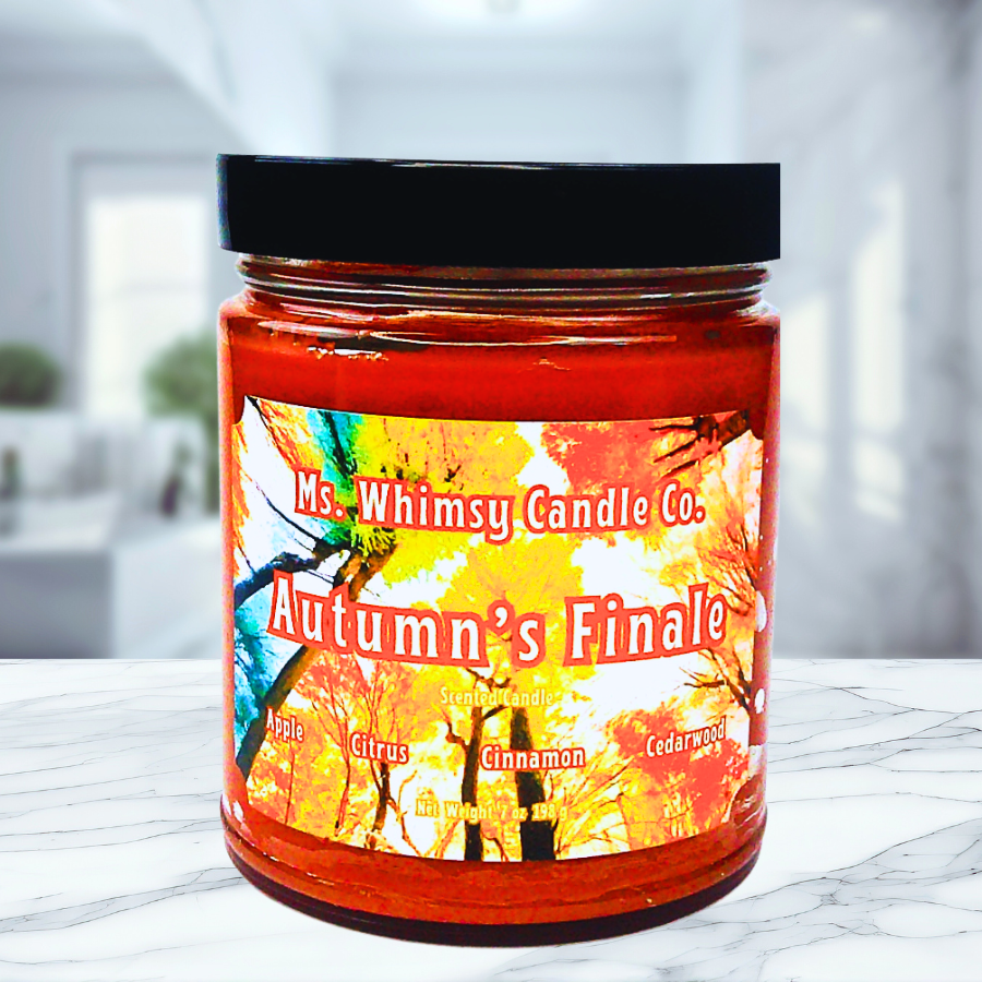 Autumn's Finale | Spiced Apple & Cedarwood 9 oz Scented Candle | Warm & Woodsy | Cozy Fall Aroma