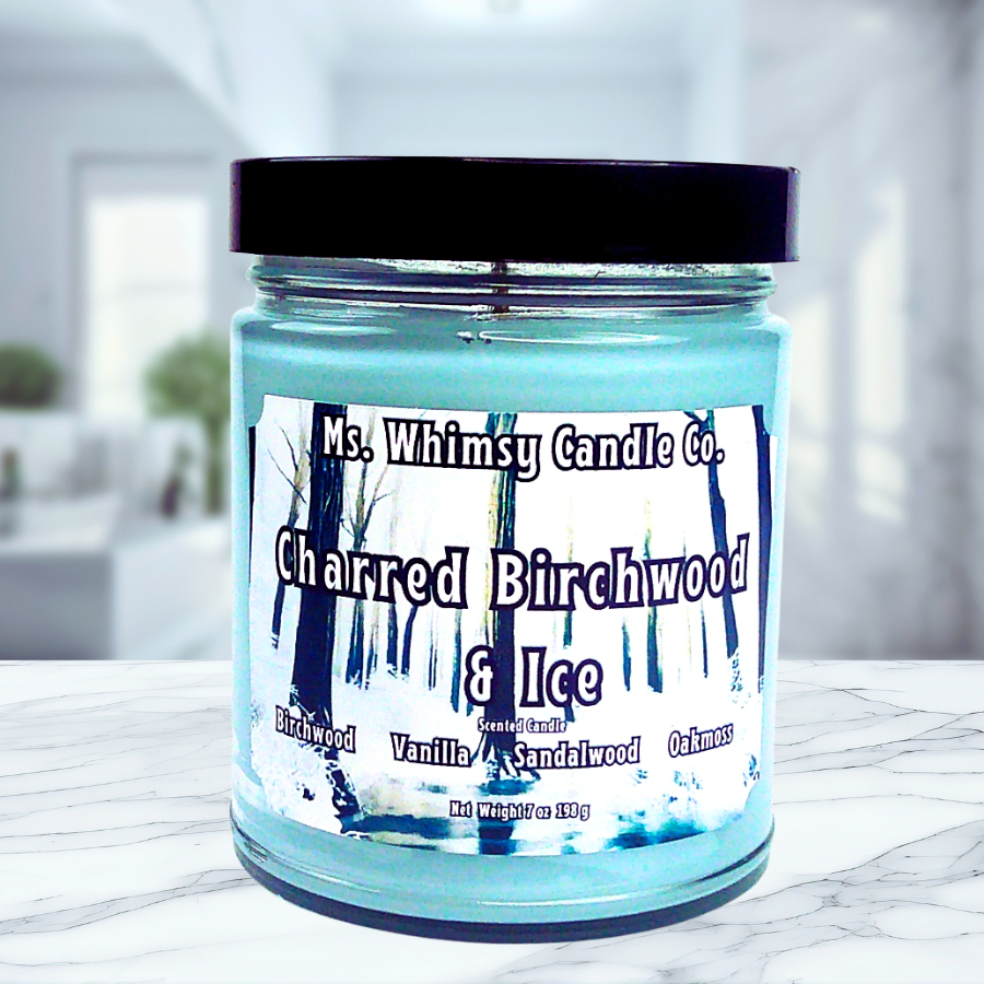 Charred Birchwood & Ice | Birch & Vanilla 9 oz Scented Candle | Earthy Woods & Sweet Vanilla | Cozy Fall Aroma