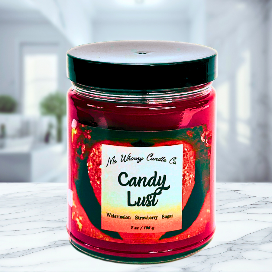 Candy Lust | Watermelon, Strawberry, & Cotton Candy Sugar 9 oz Scented Candle | Sweet & Fruity