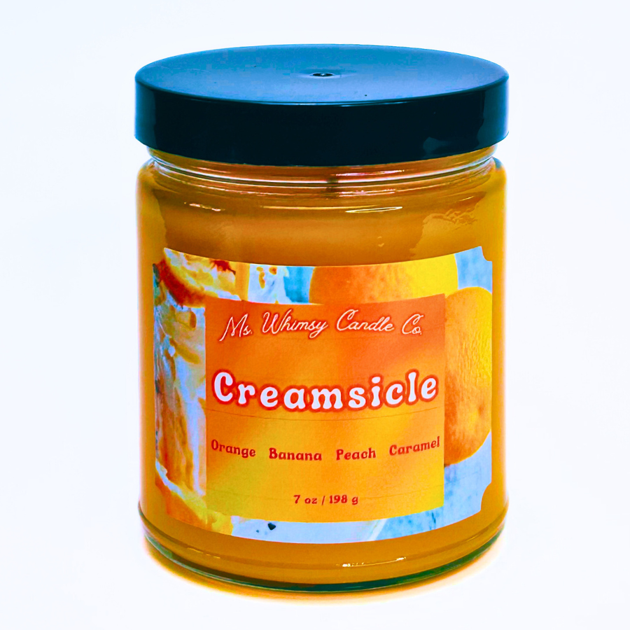 Creamsicle | Orange, Vanilla, & Carmelized Peaches 9 oz Scented Candle | Fruity & Sweet