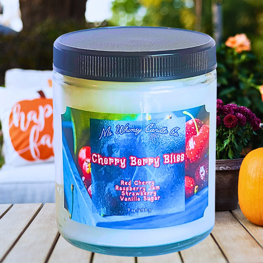 Cherry Berry Bliss | Red Cherry  Raspberry Jam  Vanilla Sugar  |  9 oz Scented Candle | Sweet Fruity | Cozy Fall Aroma