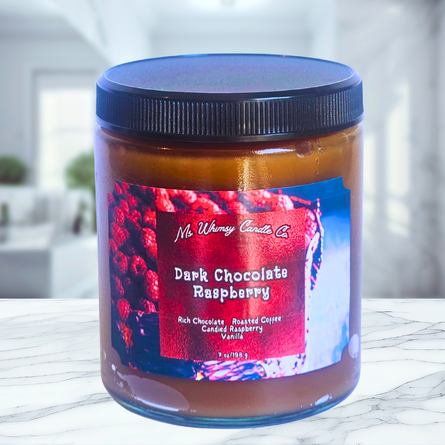 Dark Chocolate Raspberry | Rich Chocolate  Raspberry Vanilla  |  9 oz Scented Candle | Sweet Fruity | Cozy Fall Aroma