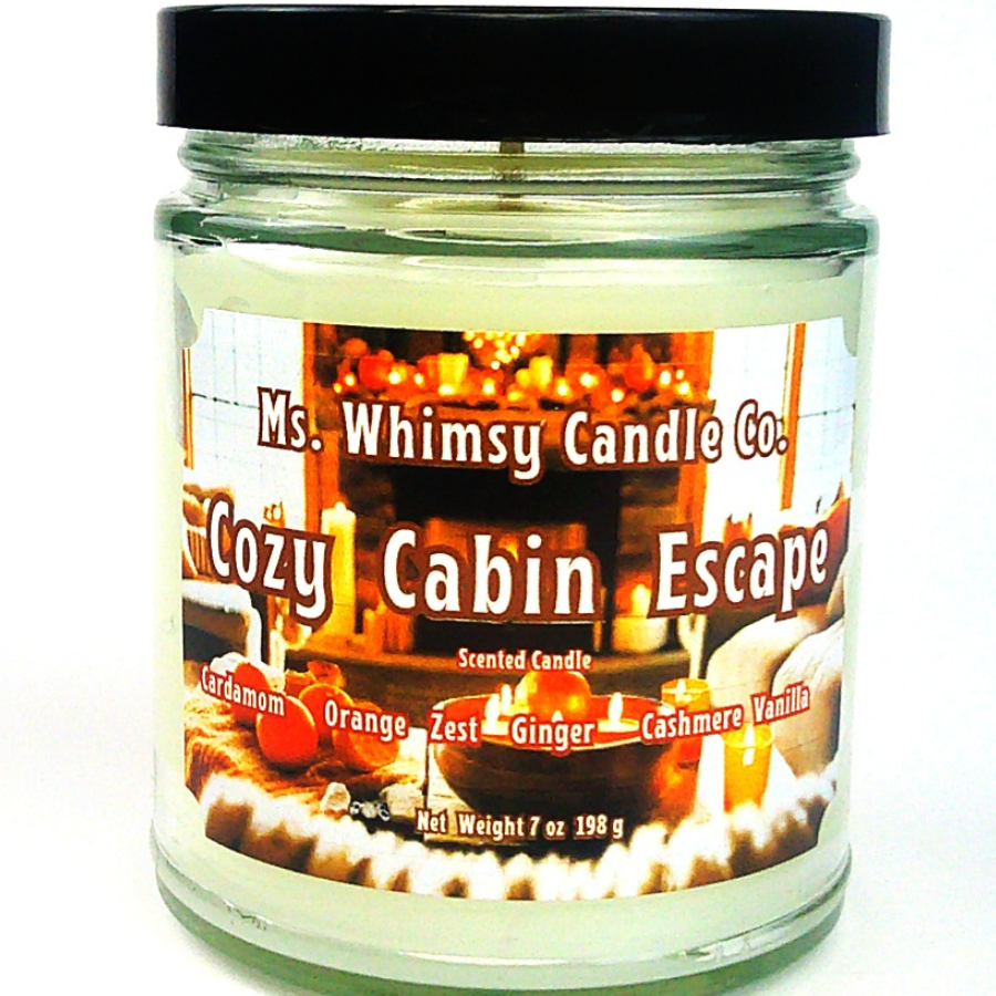 Cozy Cabin Escape | Cardamon, Orange Zest, & Ginger 9 oz Scented Candle | Woodsy & Citrus | Cozy Fall Aroma