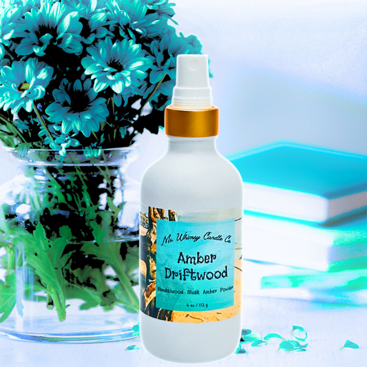 Amber & Driftwood 4 oz Room & Linen Spray | Driftwood, Amber, & Powder | Earthy & Woodsy | Fine Mist