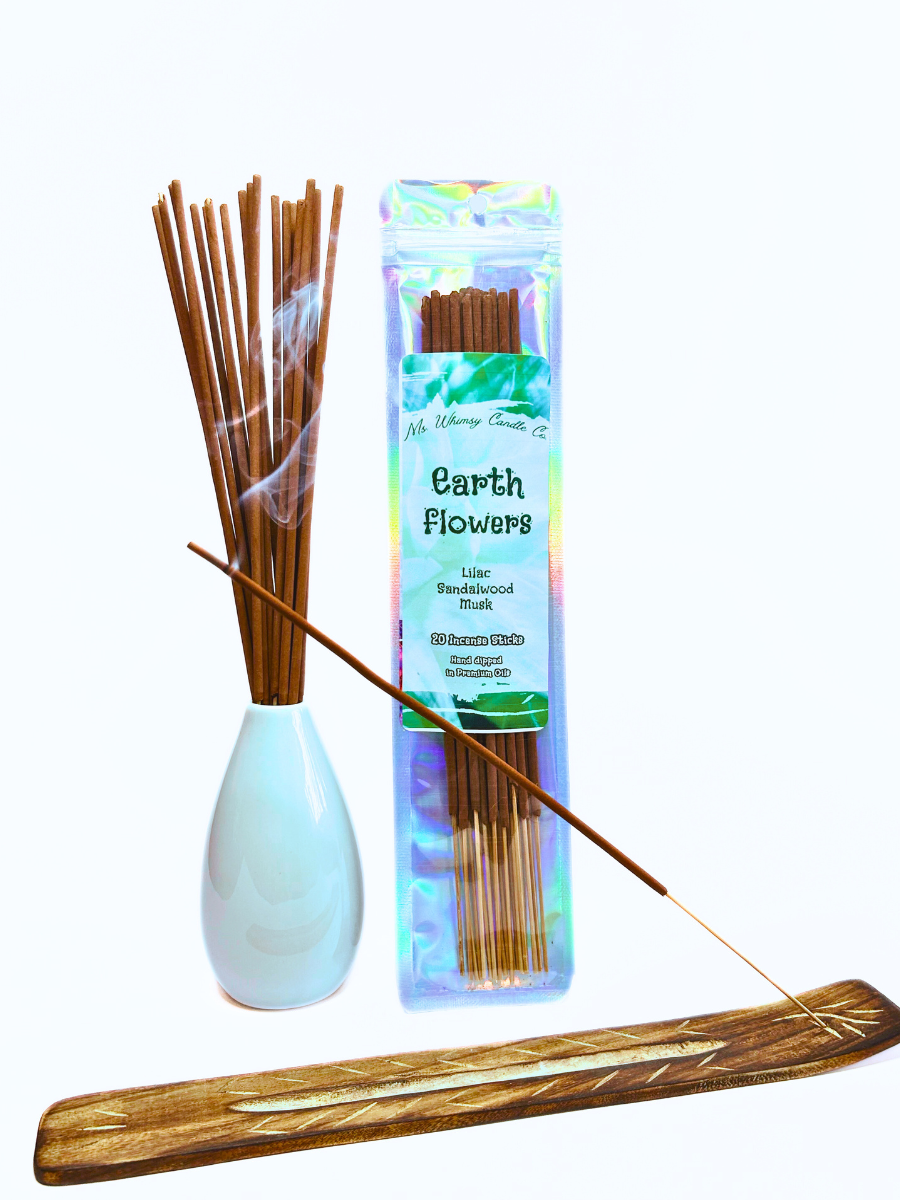 Earth Flowers |  Lilac, Sandalwood, & Sweet Musk  Incense Sticks | Sweet Floral | Highly Fragrant | Low Smoke | Clean Burn