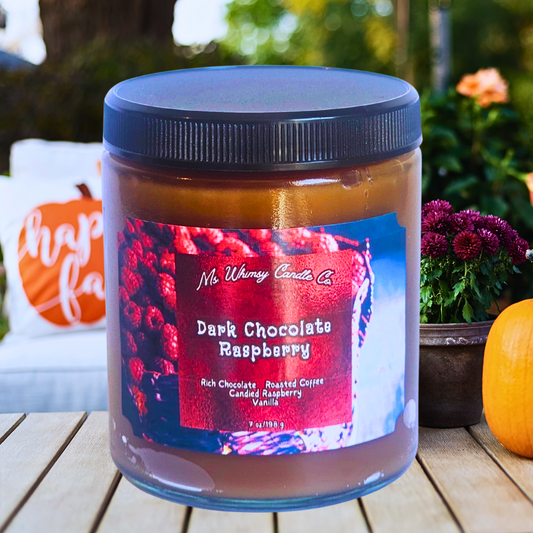 Dark Chocolate Raspberry | Rich Chocolate  Raspberry Vanilla  |  9 oz Scented Candle | Sweet Fruity | Cozy Fall Aroma