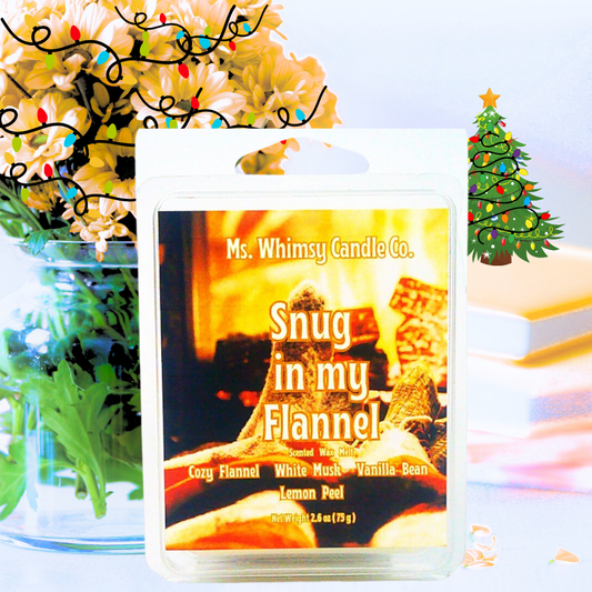 Snug in my Flannel | White Musk & Vanilla Bean Scented Wax Melt | Warm & Soothing | Winter Fragrance