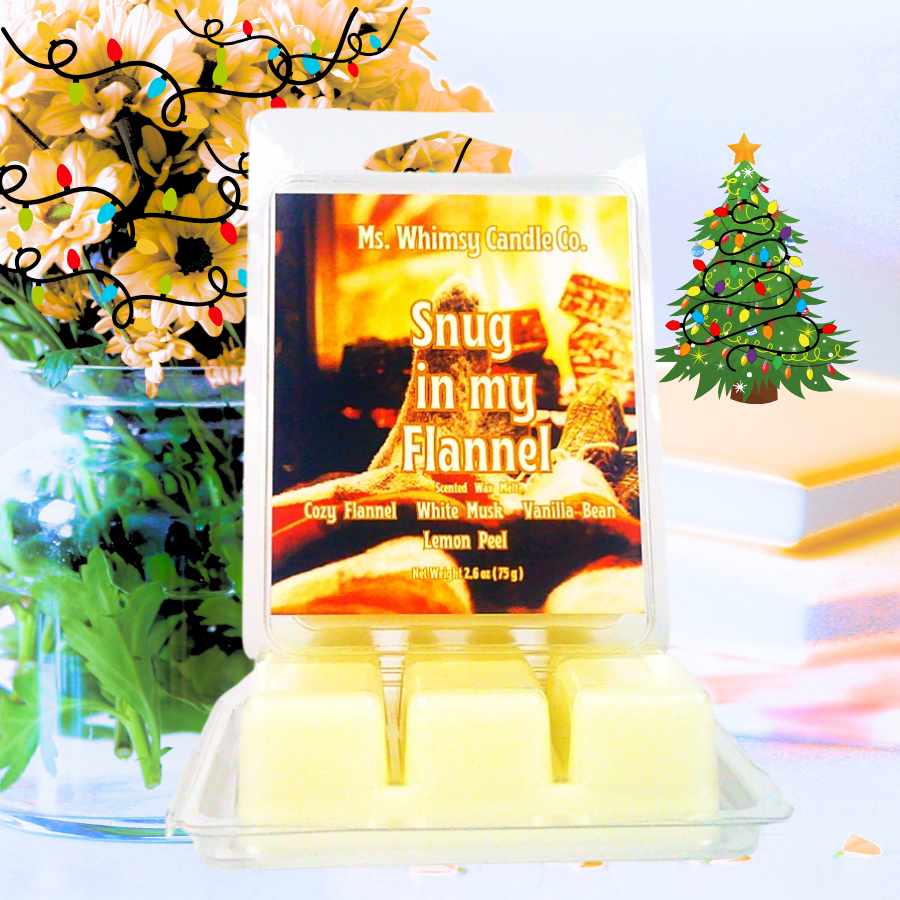 Snug in my Flannel | White Musk & Vanilla Bean Scented Wax Melt | Warm & Soothing | Winter Fragrance
