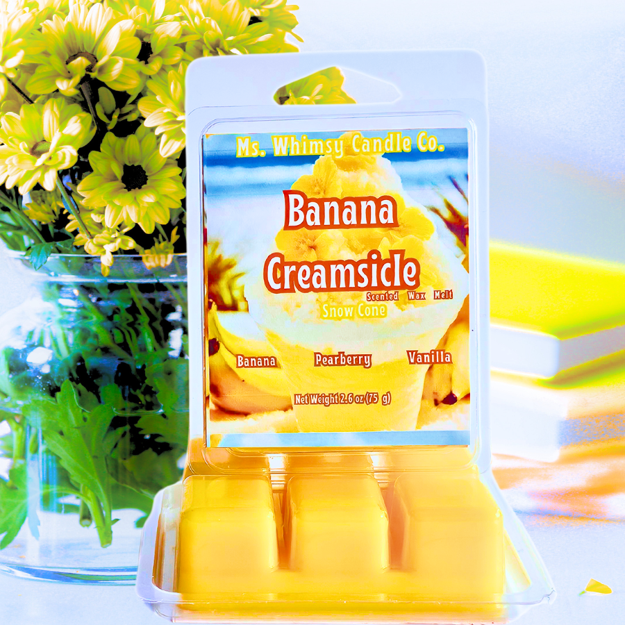 Banana Creamsicle Snow Cone | Banana & Vanilla Bean Scented Wax Melt | Sweet & Fruity