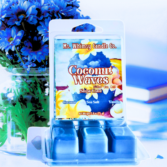 Coconut Waves Snow Cone | Sweet Coconut, Vanilla, & Sea Salt Scented Wax Melt | Tropical & Warm