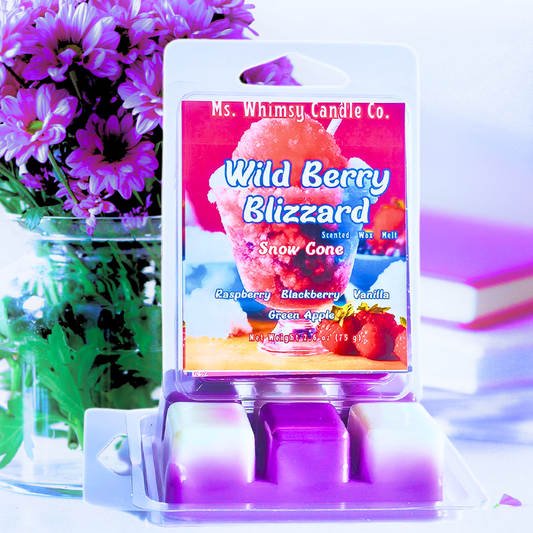 Wild Berry Blizzard Snow Cone| Mixed Berry, Green Apple, & Vanilla Scented Wax Melt | Fruity & Crisp