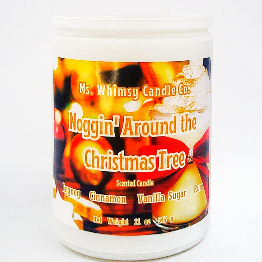Noggin' Around the Christmas Tree | Vanilla Sugar, Rum, & Cinnamon 12 oz Scented Candle | Sweet & Warm | Winter Fragrance