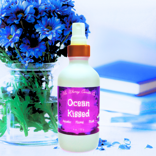 Ocean Kissed | Spicy Floral  & Sea Salt 4 oz Room & Linen Spray  | Aquatic & Floral