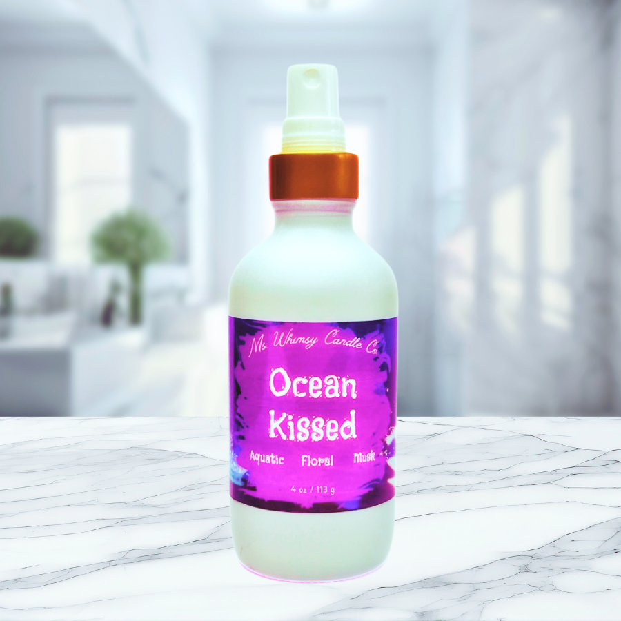 Ocean Kissed | Spicy Floral  & Sea Salt 4 oz Room & Linen Spray  | Aquatic & Floral