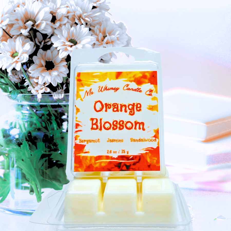 Orange Blossom | Bergamot, Sandalwood , & Jasmine Scented Wax Melt | Floral & Woodsy