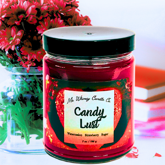 Candy Lust | Watermelon, Strawberry, & Cotton Candy Sugar 9 oz Scented Candle | Sweet & Fruity