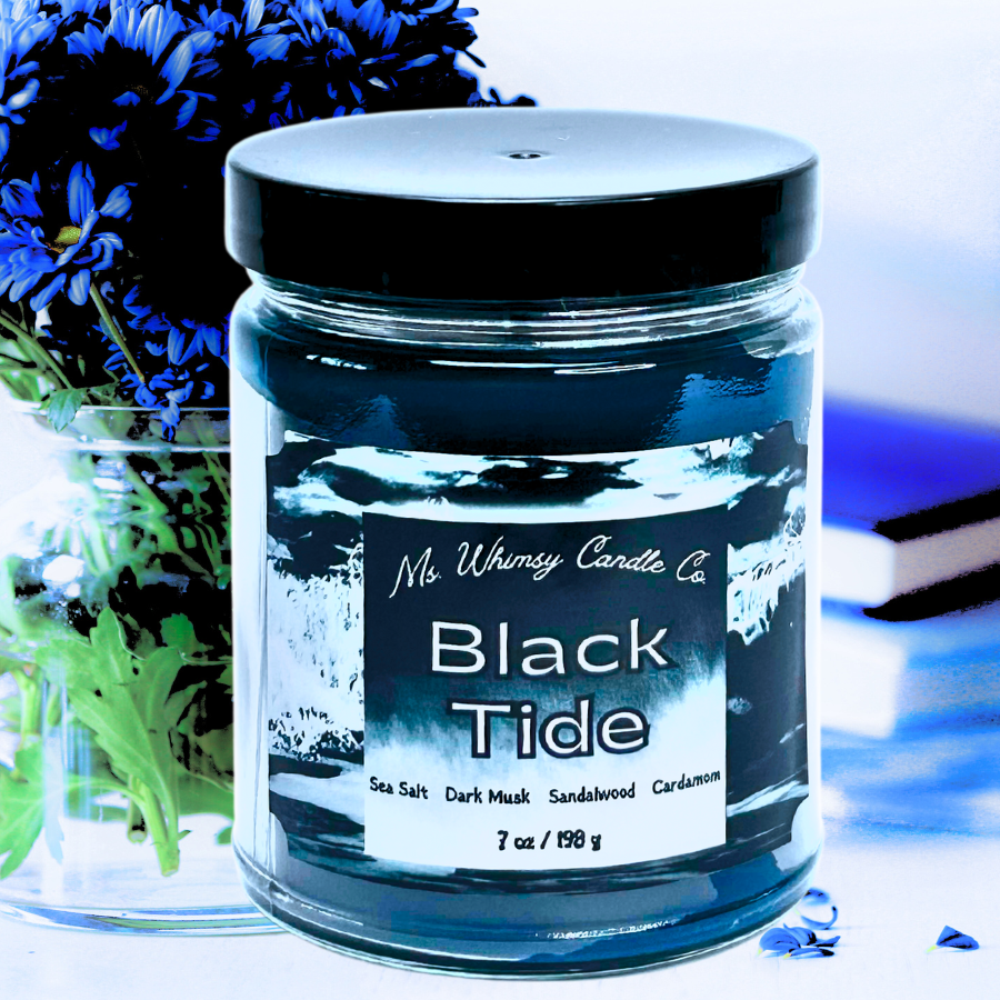 Black Tide | Dark Musk, Sea Salt, & Amber 9 oz Scented Candle |  Earthy & Aquatic