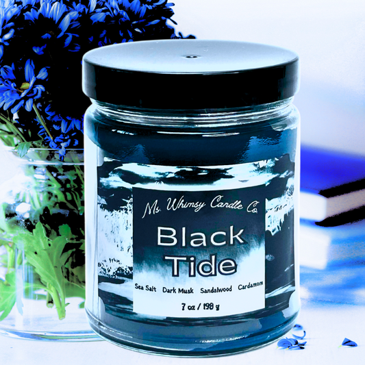 Black Tide | Dark Musk, Sea Salt, & Amber 9 oz Scented Candle |  Earthy & Aquatic