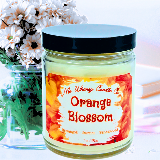 Orange Blossom | Bergamot, Sandalwood , & Jasmine 9 oz Scented Candle | Floral & Woodsy