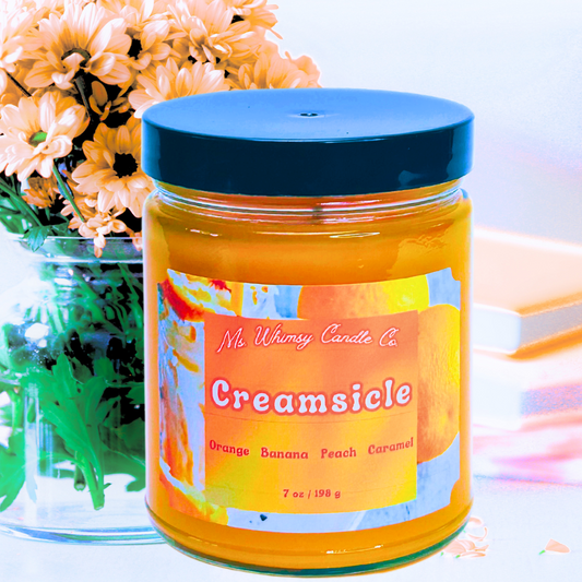 Creamsicle | Orange, Vanilla, & Carmelized Peaches 9 oz Scented Candle | Fruity & Sweet