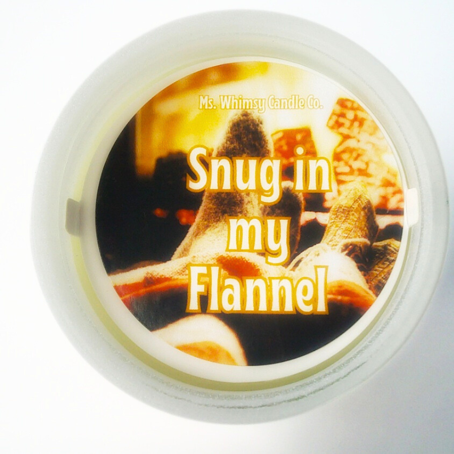 Snug in my Flannel | White Musk & Vanilla Bean 12 oz Scented Candle | Warm & Soothing | Winter Fragrance