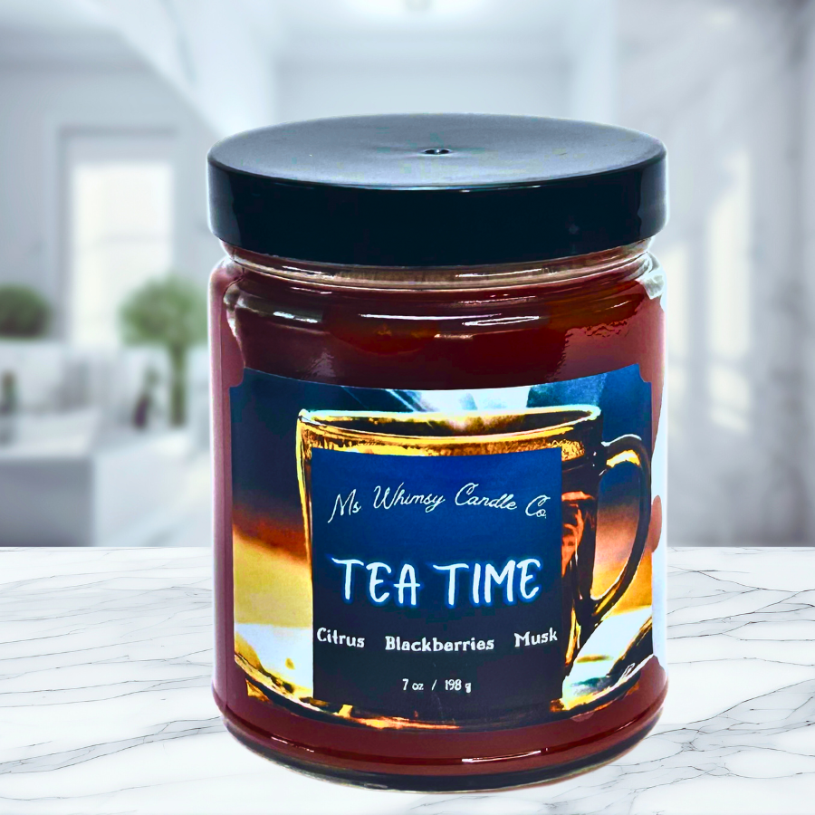 Tea Time | Black Tea & Black Currant 9 oz Scented Candle | Fruity & Crisp