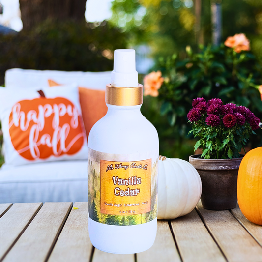 Vanilla Cedar | Vanilla Sugar & Cedarwood |4 oz Room & Linen Spray | Sweet & Woody | Fine Mist | Cozy Fall Aroma